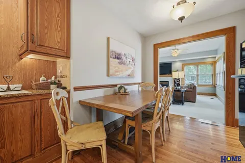 207 W 4th Street: informal dining nook with a pendant light