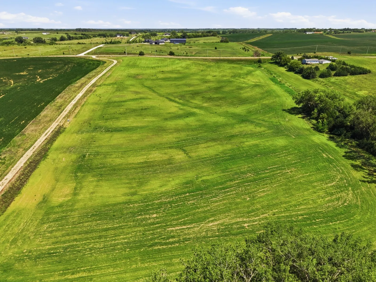 Aerial of Lot 2 and the rolling land around it